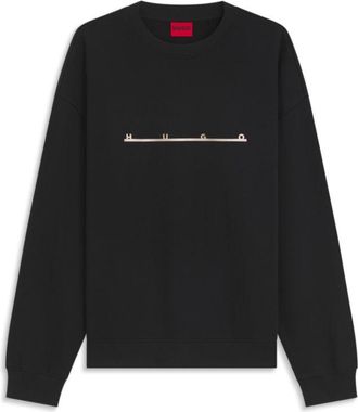 HUGO BOSS Cotton sweatshirt with spaced logo print