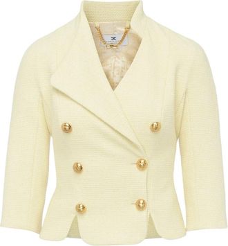 Elisabetta Franchi Lemonade Blazer - Dames - Blazers - Geel - L - Leer - Jassen