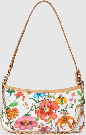 Gucci Gossip Small Shoulder Bag, White, Fabric