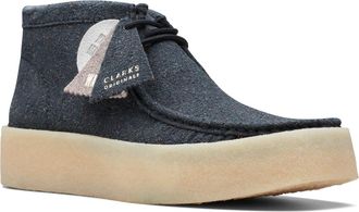 Clarks Mens Wallabee Cup Boot Black Eco Leather, Black, 9.5 UK
