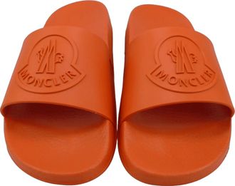 Moncler Slipper & Pantoletten - Ciabatta arancione con logo goffrato - Gr. 39 (EU) - in Orange - f&uuml;r Damen