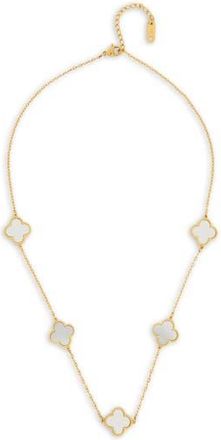 Saachi Clover Station Charm Necklace in White at Nordstrom Rack