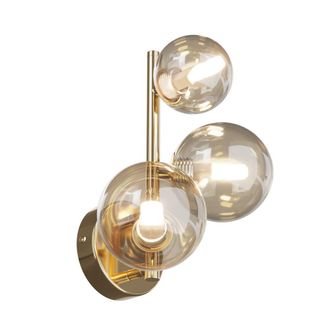 Maytoni Applique Contemporanea Dallas Metallo Oro 3 Luci Diffusori Cognac