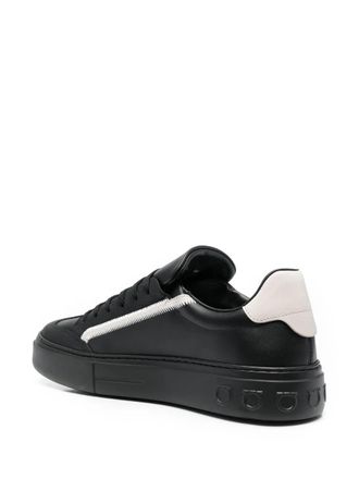 Ferragamo Gancini-Print Detail Sneaker - Black