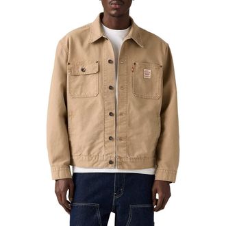 Levi's Sunrise Cotton Canvas Trucker Jacket in Tigers Eye at Nordstrom, Size Xx-Large