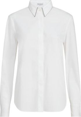 Brunello Cucinelli Shirt with monili in White at Nordstrom, Size 3X-Large Eu