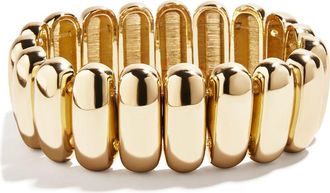 BaubleBar Keira Ribbed Stretch Bracelet in Gold at Nordstrom