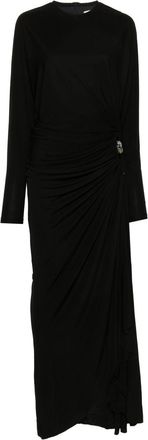 CHRISTOPHER ESBER Helix side-slit maxi dress - women - Natural Stone/Brass/Viscose - 8 - Black