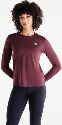 New Balance Donna RC Essential Long Sleeve in Marrone, Maglia di Poliestere, Taglia 2XL