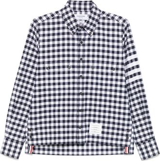Thom Browne Camicia utility Thom Browne con tasca applicata in flanella a quadretti a quadretti a 4 barre