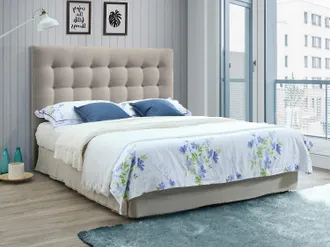 Vente-Unique Testata trapuntata 160 cm Tessuto Beige - FRANCESCO