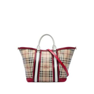 Burberry Pre-owned Satchel - Dames - Vintage Shopper - Beige - ONE Size - Leer - Vintage