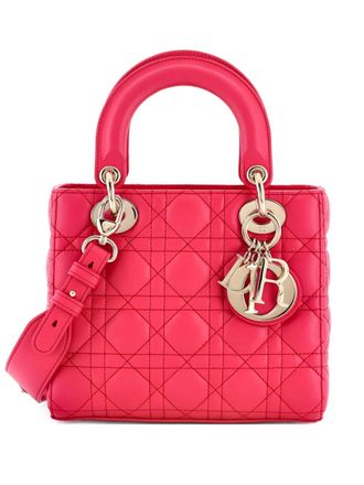 Dior My ABCDior Lady Dior Cannage gewatteerde lamsleren crossbodytas - Roze