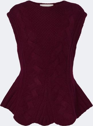 Lisa Yang Signy cable-knit peplum cashmere top