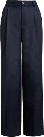 Ralph Lauren Geweven broek met wijde pijpen - Dames - Wijde Broeken - Blauw - 2XS - Linnen - Broeken