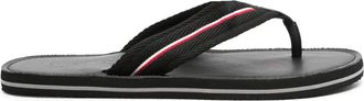 Tommy Hilfiger stripe-detail flip flops - men - Polyester/Polyamide/Rubber - 44 - Black