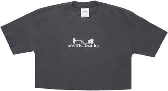 HUF Washed Crop Tee - Dames - T-shirts - Grijs - XS - Katoen - Tops