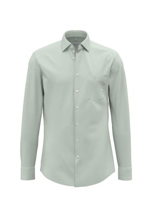 Seidensticker Businesshemd SEIDENSTICKER Regular, Herren, Gr. XXL (46), normale &Auml;rmell&auml;ngen, gr&uuml;n, 100% Baumwolle, unifarben, regular fit, 2-Knopf-Manschette, Hemde