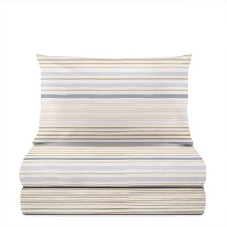 KASANOVA Completo letto singolo righe beige grigie