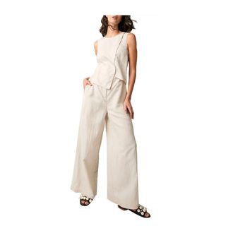 Alessia Santi Overhemden, Dames, Beige, S, Jumpsuit