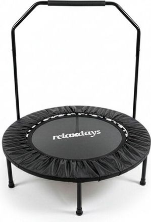 Relaxdays Trampol&iacute;n Relaxdays Con Barra De Sujeci&oacute;n, &Oslash; 102 Cm, Minitrampol&iacute;n Plegable Hasta 120 Kg, Trampol&iacute;n Fitness Indoor Negro