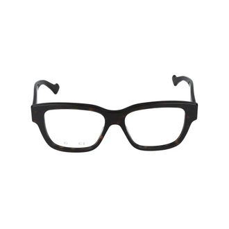 Gucci Havana Transparante Bril Gg 1428O Stijl - Heren - Brillen - Bruin - 55 MM - Accessoires