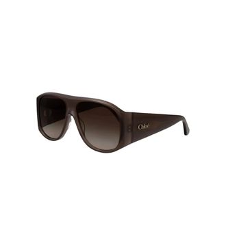 Chlo&eacute; Sunglasses, female, Brown, Size: 60 MM Pilot Sunglasses
