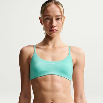 Nike Womens Swim Effortless Essential Bralette Bikini Top in Green | NESSF240-468