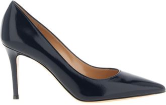 Gianvito Rossi Navy Blue Leather Heels