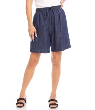 Karen Kane Jayla Drawstring Short In Denim Blue