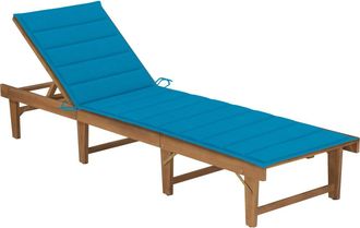 vidaXL Tumbona Plegable Con Coj&iacute;n Madera Maciza De Acacia Vidaxl