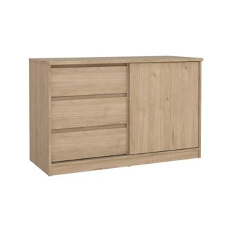 Dmora Credenza Nathalie, Buffet Da Soggiorno, Madia Da Salotto, Dispensa Da Cucina, 119x50 H76 Cm, Rovere - Dmora