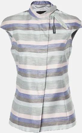 Emporio Armani Multicolor Striped Cotton Sleeveless Vest