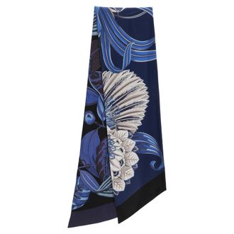 Ferragamo Ferragamo Gedrukt Mini Bandeau in Blauw Zijde