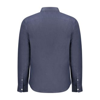 Timberland Linen-Blend Button-Down Shirt - Blue