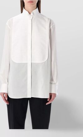 Tom Ford structured cotton shirt featuring pleated bib