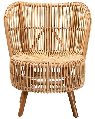 Baxton Studio Nagoya Modern Bohemian Rattan Wide Seat Lounge Chair
