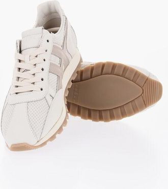 Hogan Leather And Fabric Lace-Up Sneakers size 39