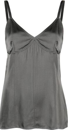 Toteme Zijden Camisole Top - Dames - Tops zonder mouwen - Grijs - L - Wol - Tops