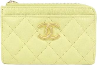 Chanel Pre-owned Wallets, female, Yellow, Size: ONE SIZE Pre-owned Leather Wallet