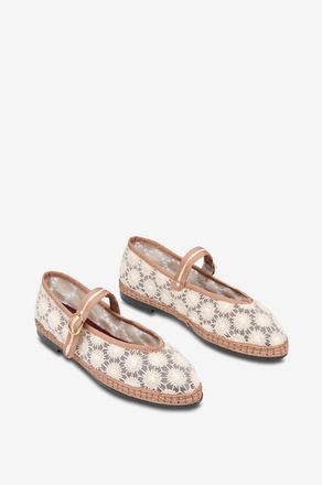 Flabelus Ballerinas mit runder Spitze aus Spitze mit floralem Muster Pierre Sun Flower