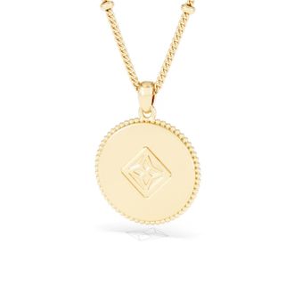 The Diamond Store Zodiac Cancer Necklace Medallion Lab Grown 0.02ct in 18K Gold Vermeil