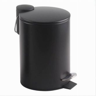 Trade Shop Trade Shop - Pattumiera Acciaio A Pedale 3 Lt Bidone Cestino Spazzatura Bagno Casa Nero 87453