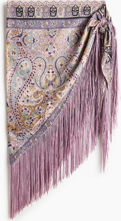 H&M Fringed satin hip scarf - Beige