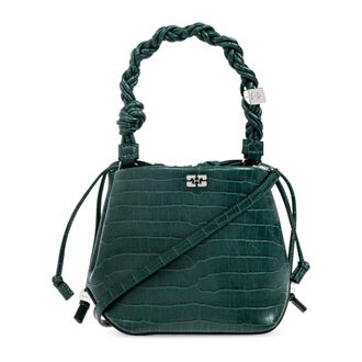 Ganni Bucket Bags, female, Green, Size: ONE SIZE Bou Bucket Handbag