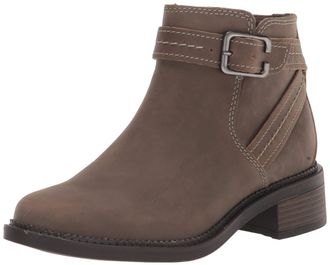 Clarks Womens Maye Strap Ankle Boot, Dark Taupe Leather, 6.5 UK