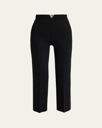 Valentino Garavani V-Logo Straight-Leg Crop Pants