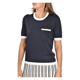 Gran Sasso T-Shirts, female, Blue, Size: XL Girocollo