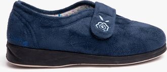 Padders Womens Padders CAMILLA Womens (2E Fit) Touch Fasten Slippers Denim Blue - Size: 5