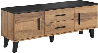Mirjan24 Mobilier1 - Mueble tv Larfloi 103, Roble wotan + Negro, Número de puertas: 0, Número de cajones: 0, 140x53x40cm